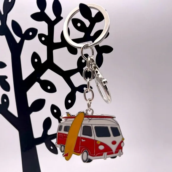 SURF’S UP | Red VW Bus | Bag Charm | Keychain (Brand New!) ✨ - Picture 7 of 11